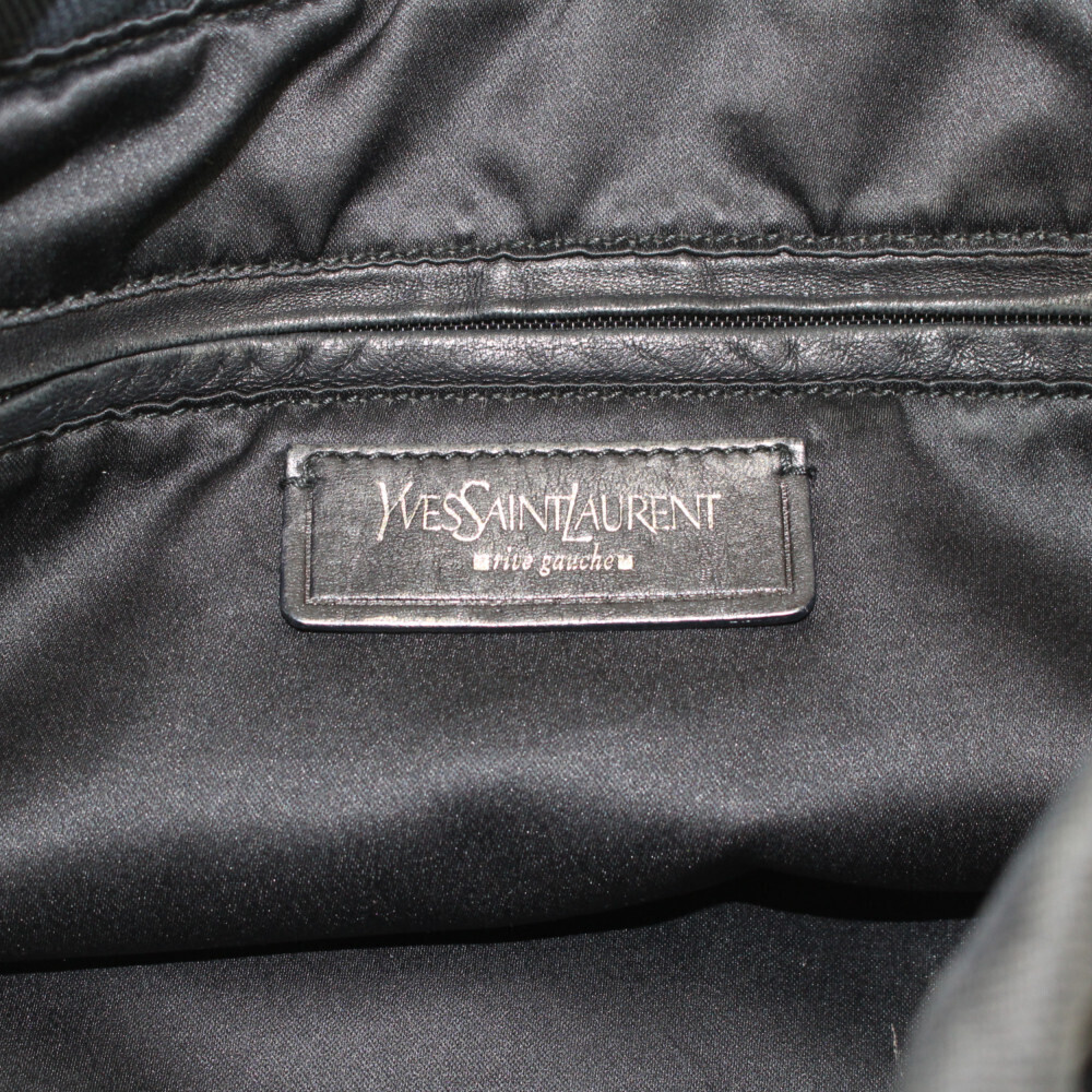 Yves Saint Laurent Kahala Tote Bag Black Canvas handbag classic YSL logo - Picture 7 of 7
